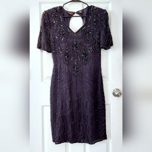 Vintage Mark & John By Sam 100% Silk Beaded Cocktail Dress